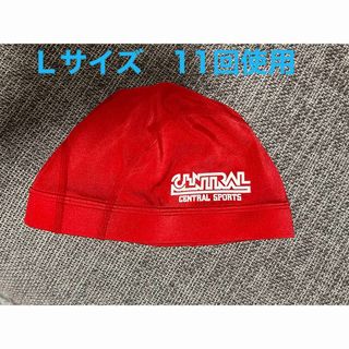 【美品】セントラルスポーツ　スイムキャップ　赤　L(マリン/スイミング)