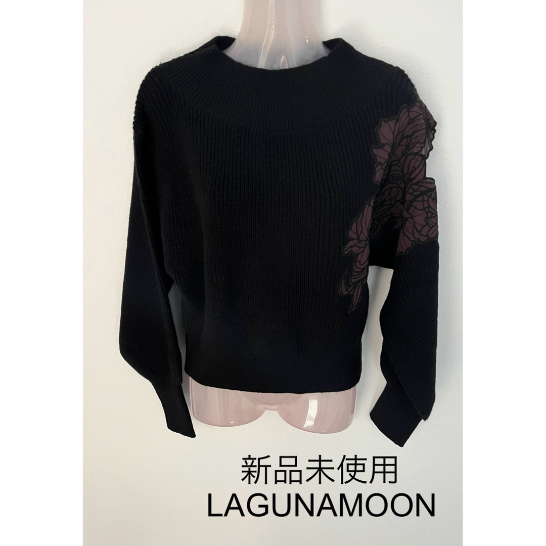 LagunaMoon(ラグナムーン)の未使用♦LAGUNAMOON レフトエンブロイダリーニットプルオーバー  レディースのトップス(ニット/セーター)の商品写真