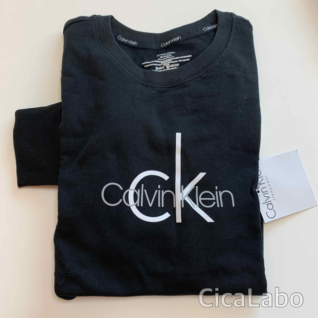 Calvin Klein(カルバンクライン)の【新品】カルバンクライン トレーナー スウェット セットアップ ブラック XS レディースのトップス(トレーナー/スウェット)の商品写真