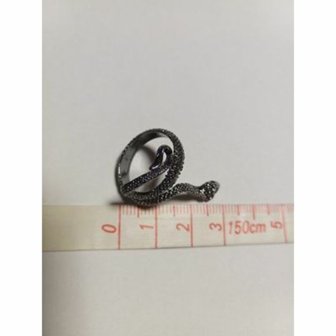リング フリーサイズ スネーク ブラック パンク  レディース  #C877-3 レディースのアクセサリー(リング(指輪))の商品写真