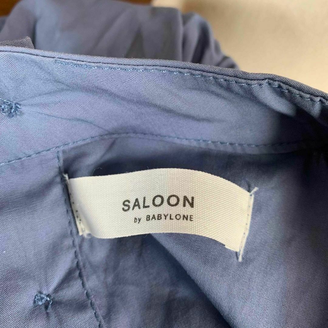 SALOON サルーン ワンピース フリーサイズ 紺色 ネイビー 無地 レディースのワンピース(ロングワンピース/マキシワンピース)の商品写真