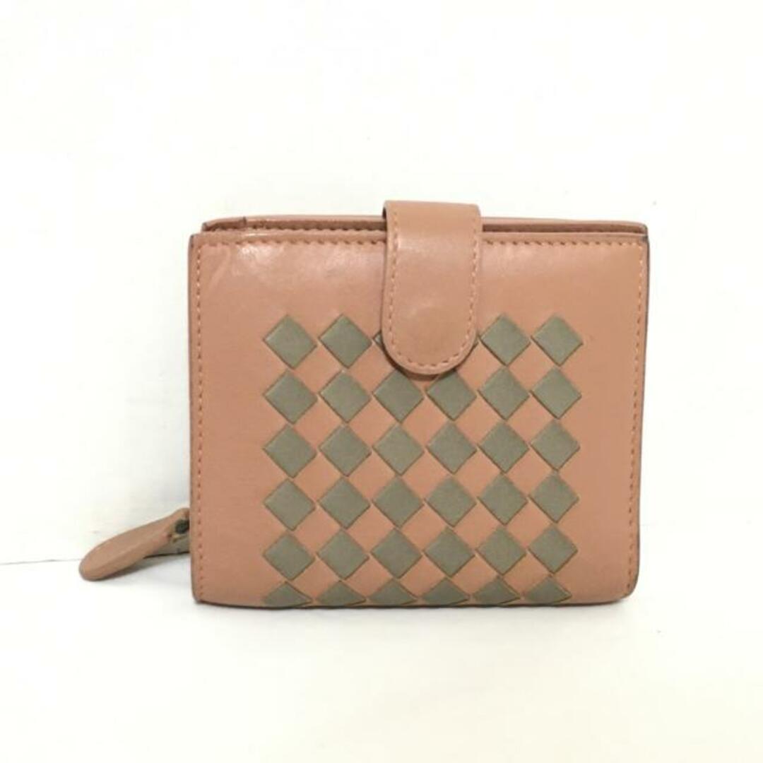 Bottega Veneta 二つ折り財布 金色 編み込みデザイン