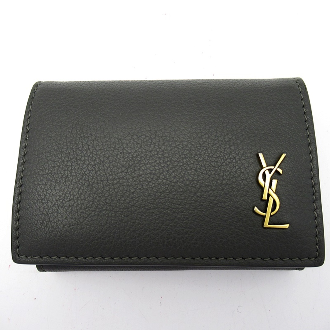 Yves Saint Laurent(イヴサンローラン)のイヴ・サンローラン オリガミ タイニーウォレット  637420 レザー レディース グレー【中古】 レディースのファッション小物(財布)の商品写真