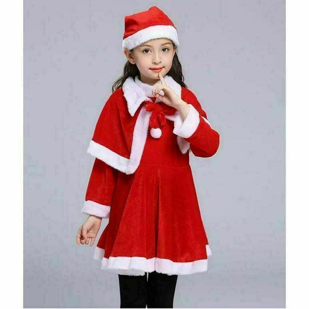 クリスマスワンピース　100cm サンタクロース　コスプレ　コスチューム　子供用 キッズ/ベビー/マタニティのキッズ服女の子用(90cm~)(ワンピース)の商品写真