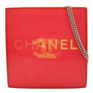 シャネル(CHANEL)のシャネル ホログラム チェーントートバッグ  ビニール レディーストートバッグ
 レッド【中古】(トートバッグ)