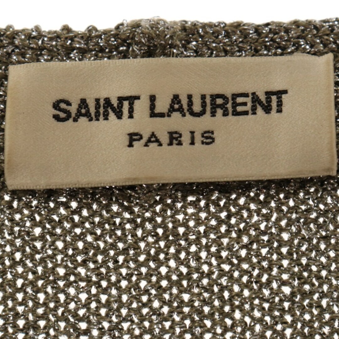 Saint Laurent(サンローラン)のSAINT LAURENT PARIS サンローランパリ グリッターデザイン ロング カーディガン 383211 Y1ZE2 8188 シルバー レディース レディースのトップス(カーディガン)の商品写真