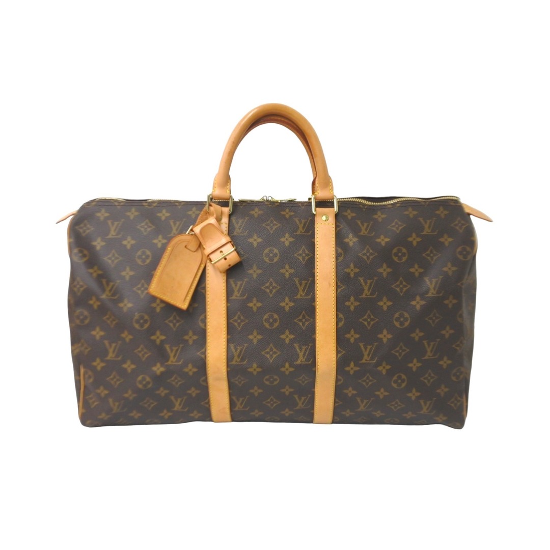 50開閉式LOUIS VUITTON ルイヴィトン ボストンバッグ キーポル50 モノグラム M41426 ブラウン ゴールド金具 美品  57987