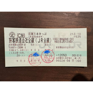 ジェイアール(JR)の青春18きっぷ(3回分)(鉄道乗車券)
