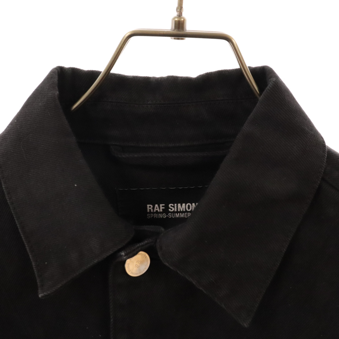 RAF SIMONS ラフシモンズ 22SS OVERSIZED SOLEMN-X DENIM JACKET オーバーサイズバックプリント  レザーパッチデニムジャケット 221-723 ブラック