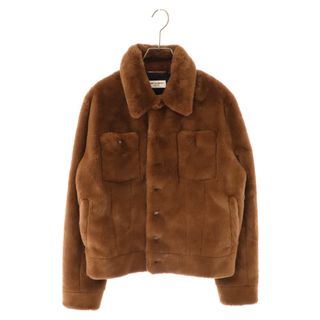 Saint Laurent - SAINT LAURENT PARIS サンローランパリ 23AW FAUX FUR JACKET フェイクファージャケット ブラウン 713737 Y4F86