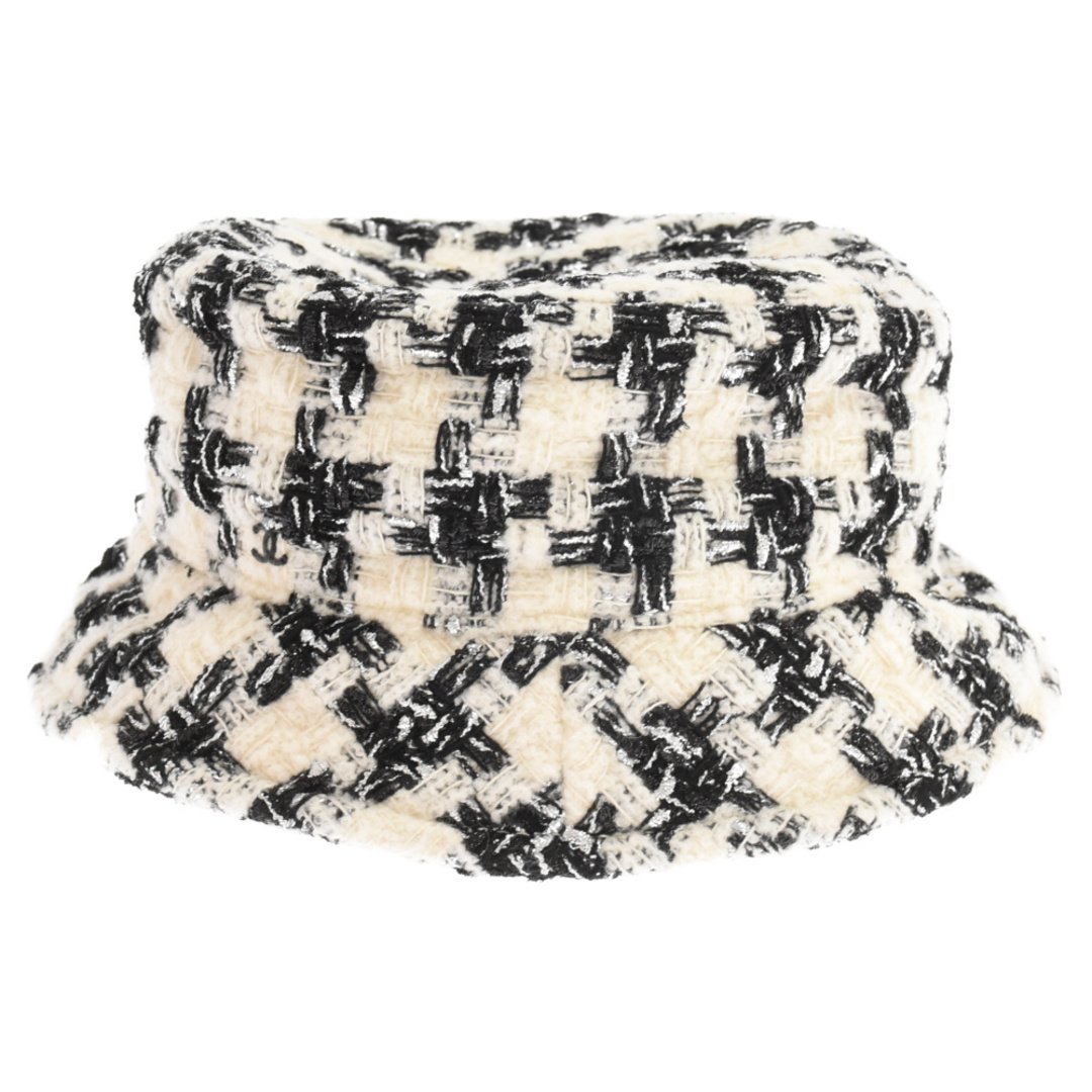 CHANEL(シャネル)のCHANEL シャネル Tweed Bucket Hat ツイード バケットハット ホワイト/ブラック メンズの帽子(ハット)の商品写真