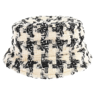 CHANEL シャネル Tweed Bucket Hat ツイード バケットハット ホワイト/ブラック