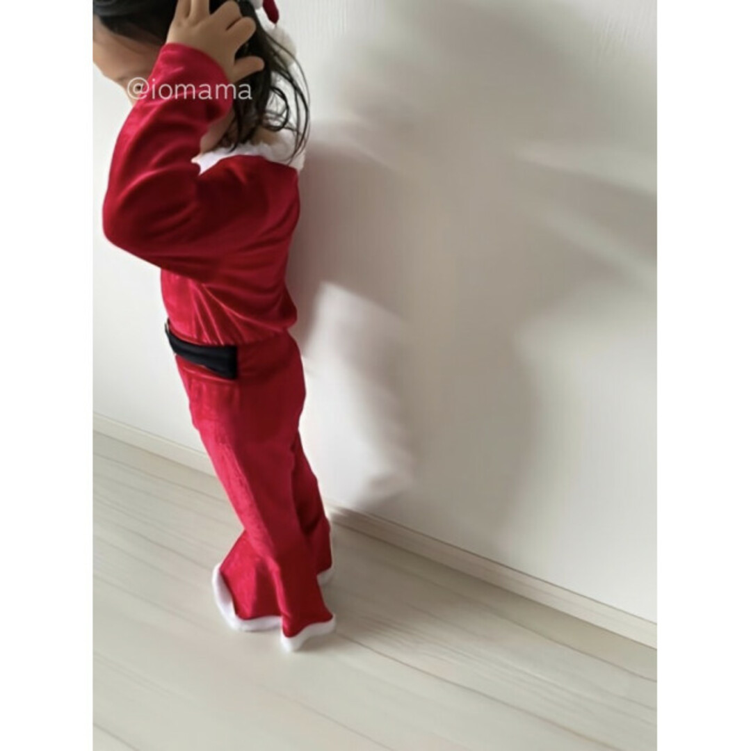 子ども クリスマスフレア セットアップ 赤 130 サンタ 美品 コスプレ キッズ/ベビー/マタニティのキッズ服女の子用(90cm~)(ワンピース)の商品写真