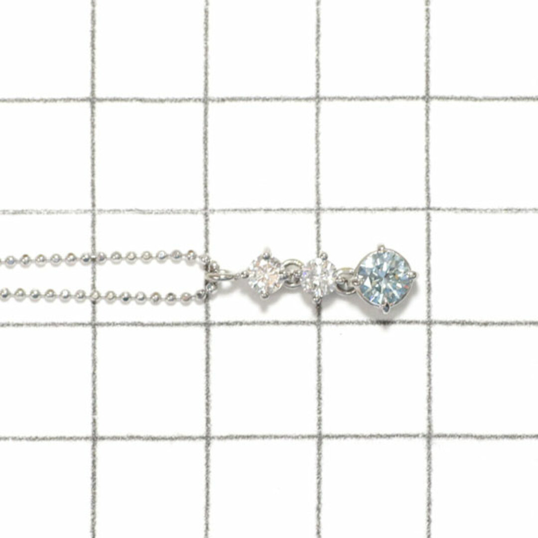 アクセサリーPt アイスブルーダイヤ ダイヤモンド ペンダントネックレス 0.365ct D0.30ct