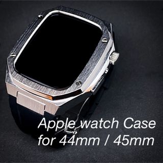 アップルウォッチ(Apple Watch)のAppleWatch アップルウォッチカバー　バンド　ケース　44mm 45mm(ラバーベルト)