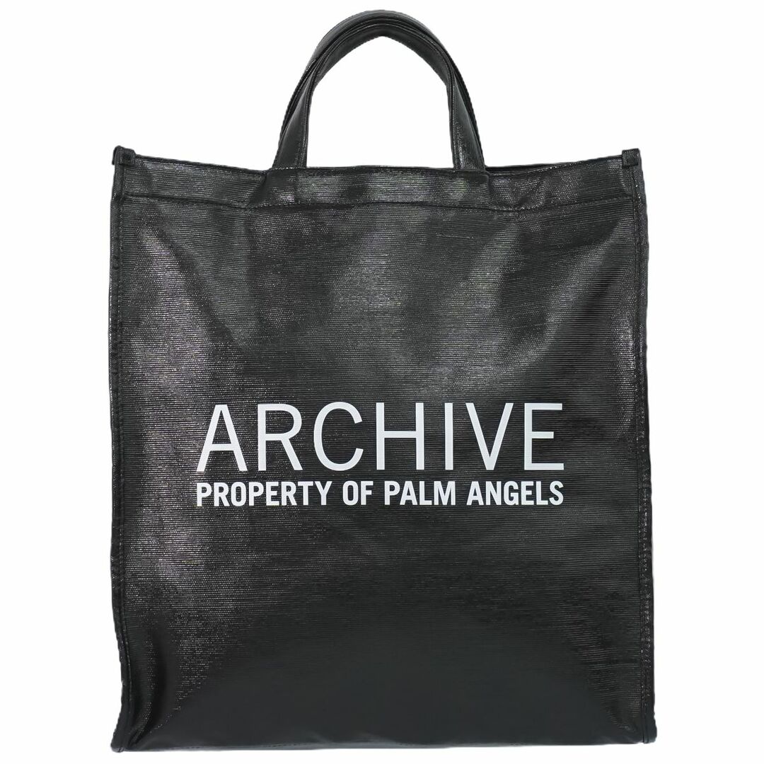 メンズ本物 パームエンジェルス Palm Angels Archive トートバッグ ハンドバッグ コーティングキャンバス ブラック バッグ