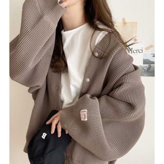 デザイン抜群、ウールカーディガン◎】vintage 90s 一点もの古着緑の