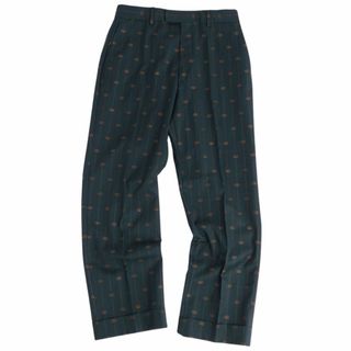 グッチ(Gucci)の極美品 グッチ GUCCI パンツ ロングパンツ スラックスパンツ インターロッキング GG ウール ボトムス メンズ 50(L相当) グレー(スラックス)