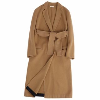 セリーヌ(celine)の美品 セリーヌ CELINE コート フィービー期 ロングコート ガウンコート ボタンレス カシミヤ100％ ダブルフェイス アウター レディース 36(S相当) ブラウン(その他)