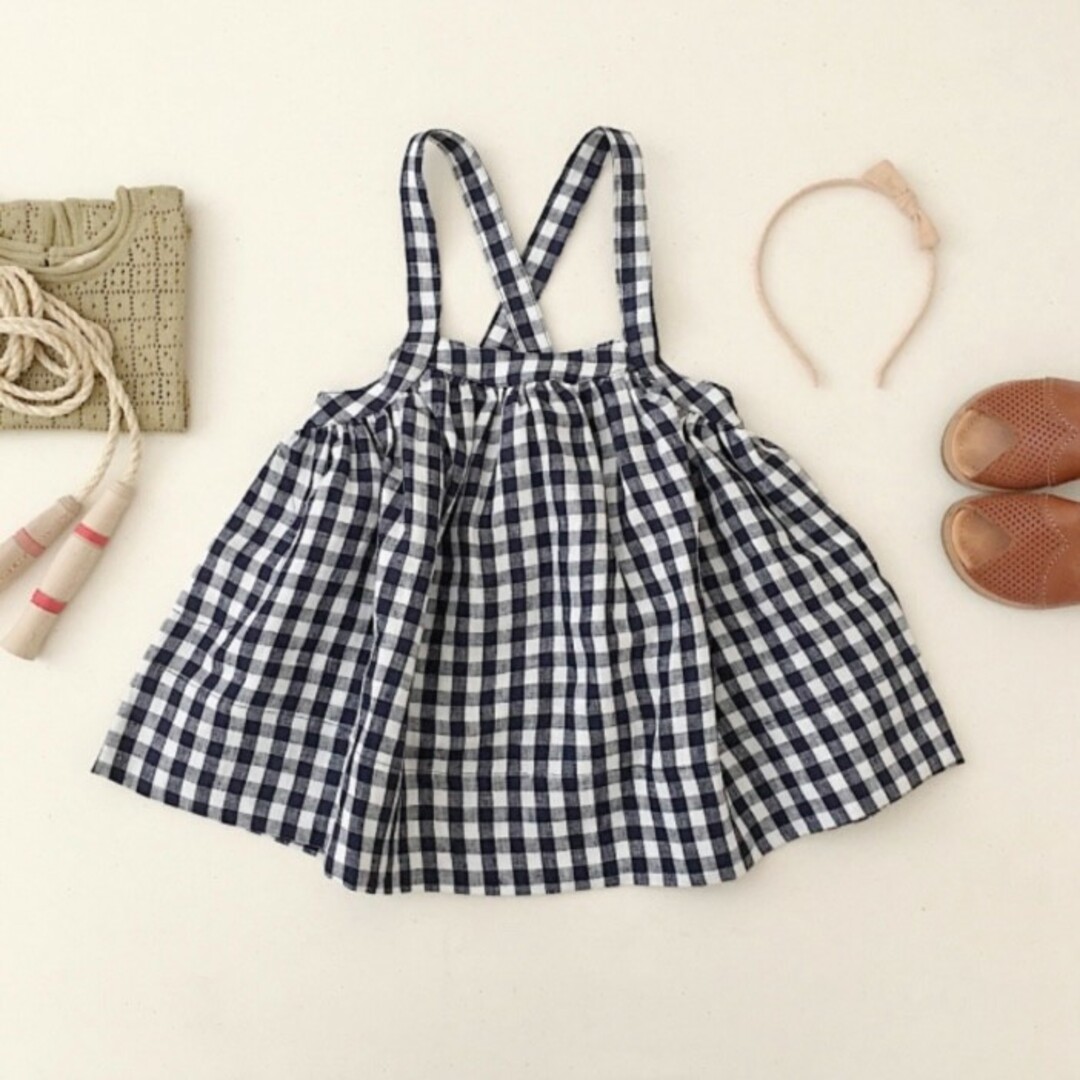 Caramel baby&child (キャラメルベビー&チャイルド)のsoor ploom eloise pinafore gingham 8～9y キッズ/ベビー/マタニティのキッズ服女の子用(90cm~)(スカート)の商品写真