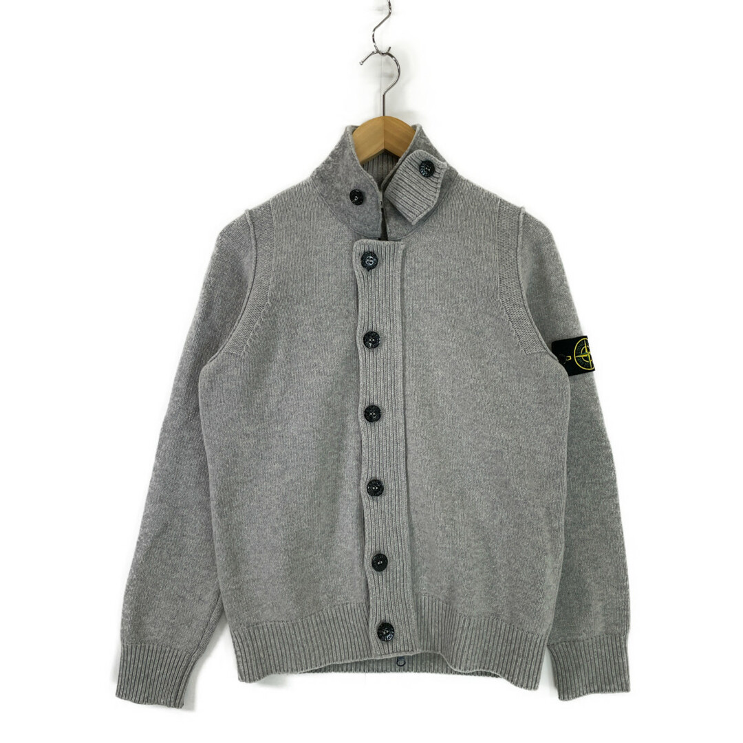 STONE ISLAND - ストーンアイランド グレー ウール カーディガン STONE ISLAND - ストーンアイランド グレー ウール カーディガン