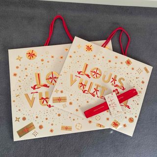 ルイヴィトン(LOUIS VUITTON)のルイヴィトン　ショッパー　クリスマス　2枚セット(ショップ袋)