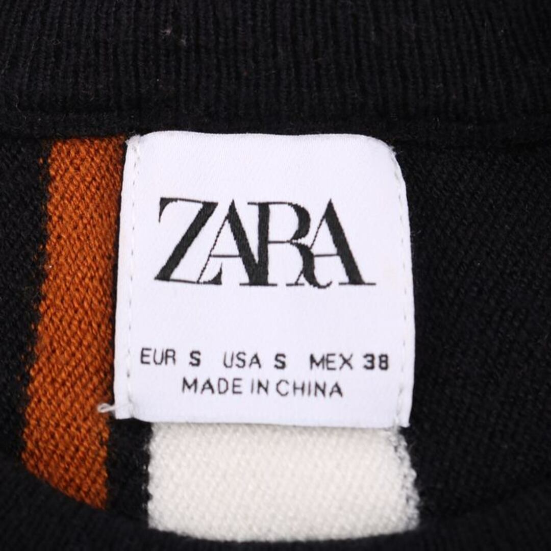 ZARA(ザラ)のザラ ニット 長袖 ストライプ トップス レディース USA Sサイズ ブラック ZARA レディースのトップス(ニット/セーター)の商品写真