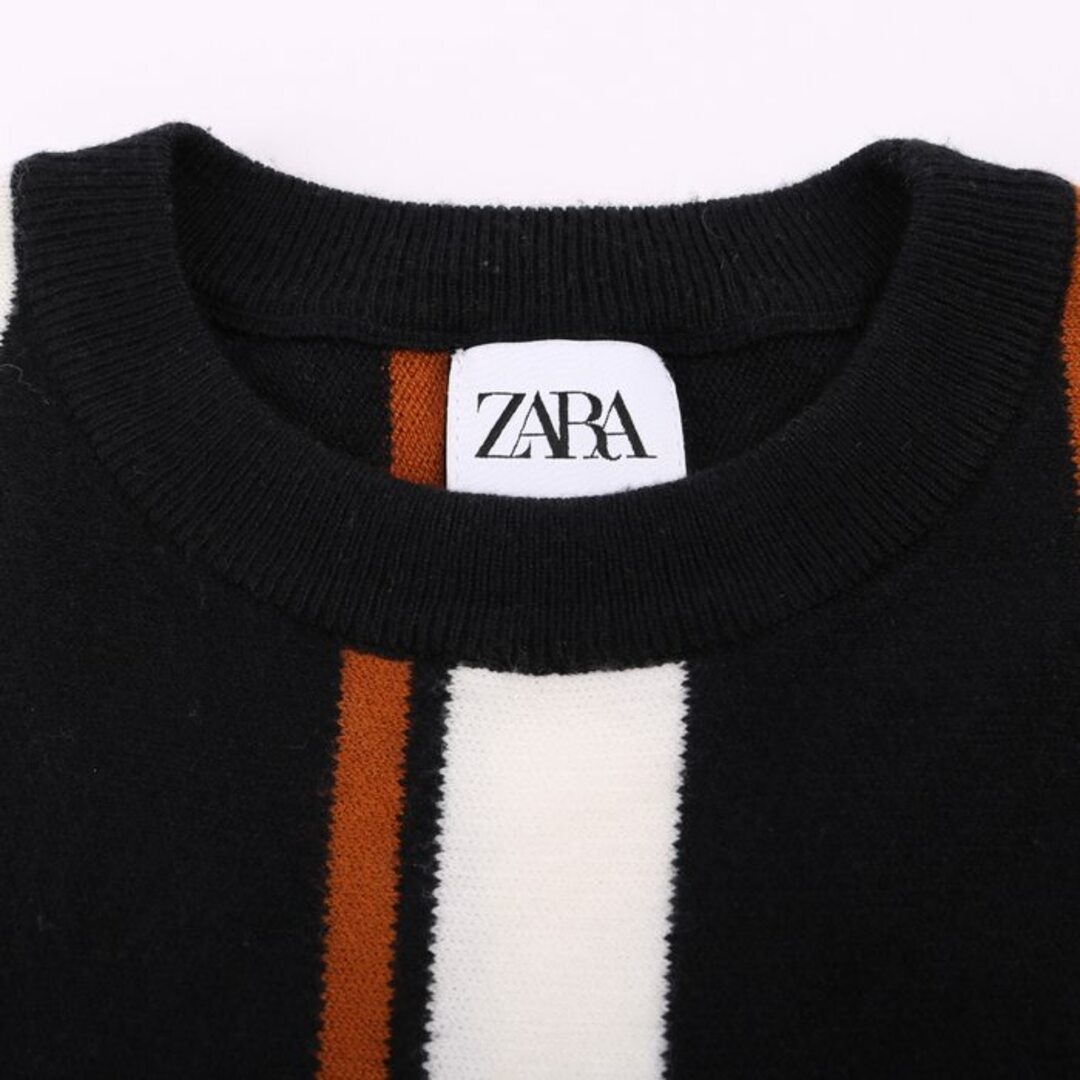 ZARA(ザラ)のザラ ニット 長袖 ストライプ トップス レディース USA Sサイズ ブラック ZARA レディースのトップス(ニット/セーター)の商品写真