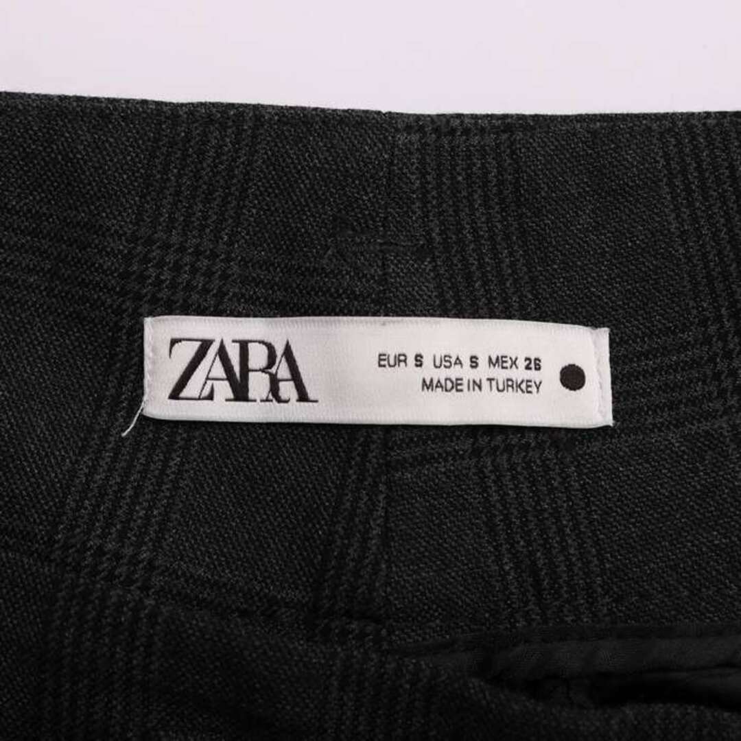 ZARA(ザラ)のザラ テーパードパンツ グレンチェック ベルト付き ストレッチ ボトムス レディース USA Sサイズ グレー ZARA レディースのパンツ(その他)の商品写真