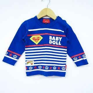 ベビードール 長袖Tシャツ スーパーマン 肩スナップ ベビー 男の子用 80サイズ ブルー BABYDOLL(Ｔシャツ)