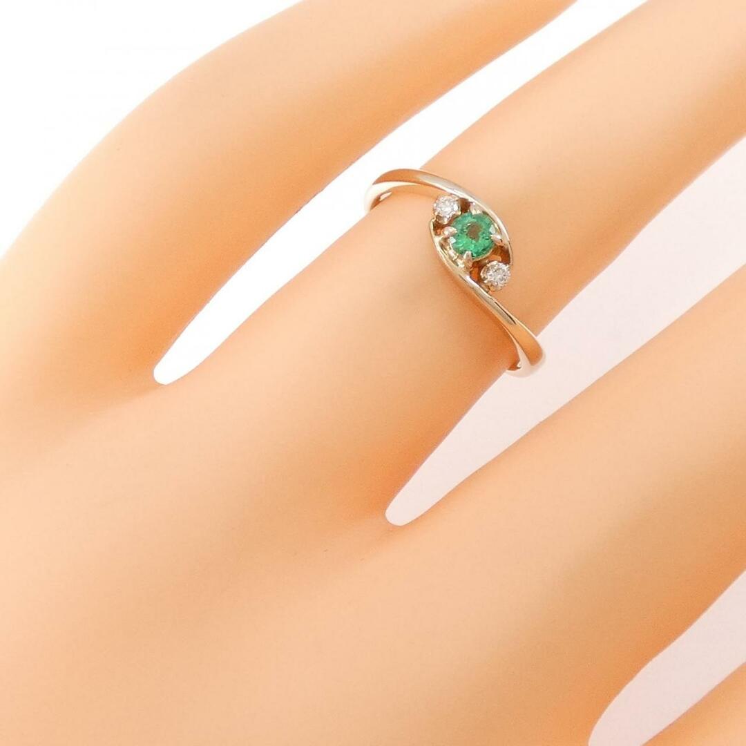 K18PG エメラルド リング 0.10CT K18PG エメラルド リング 0.10CT