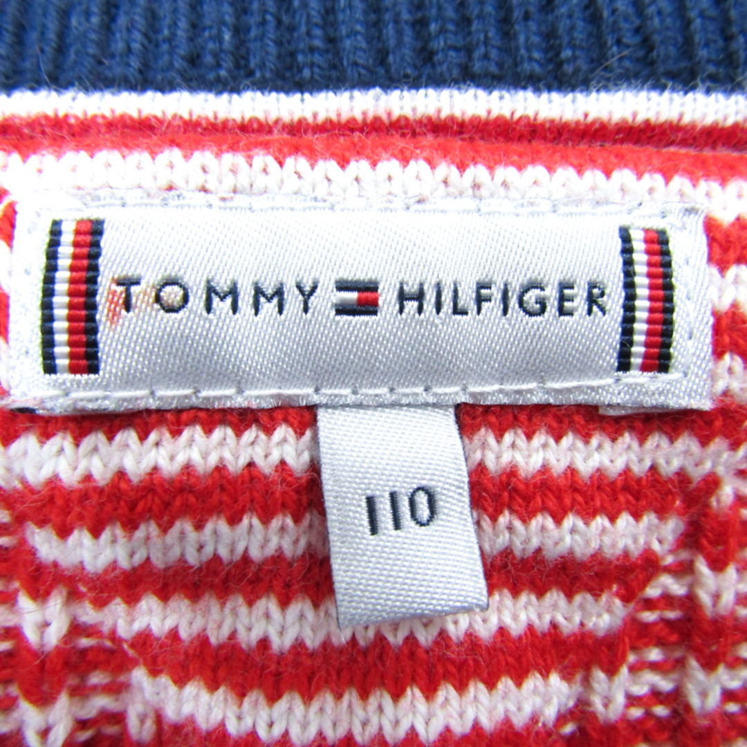 TOMMY HILFIGER(トミーヒルフィガー)のトミーヒルフィガー 長袖セーター ボーダー柄 ハイネック キッズ 女の子用 110サイズ マルチカラー TOMMY HILFIGER キッズ/ベビー/マタニティのキッズ服女の子用(90cm~)(ニット)の商品写真