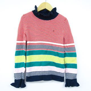 TOMMY HILFIGER - トミーヒルフィガー 長袖セーター ボーダー柄 ハイネック キッズ 女の子用 110サイズ マルチカラー TOMMY HILFIGER