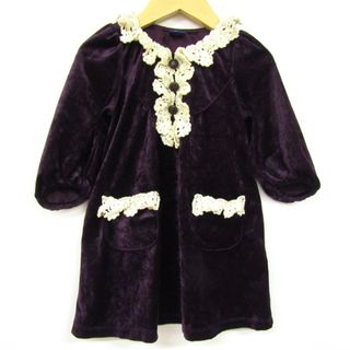 ANNA SUI - アナスイ 長袖ワンピース レース ベロア調 ベビー 女の子用 90サイズ パープル ANNA SUI