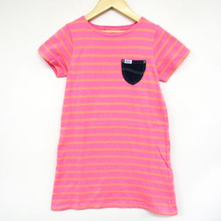 リー(Lee)のリー 半袖ワンピース Tシャツワンピ ボーダー柄 キッズ 女の子用 130サイズ ピンク Lee(ワンピース)