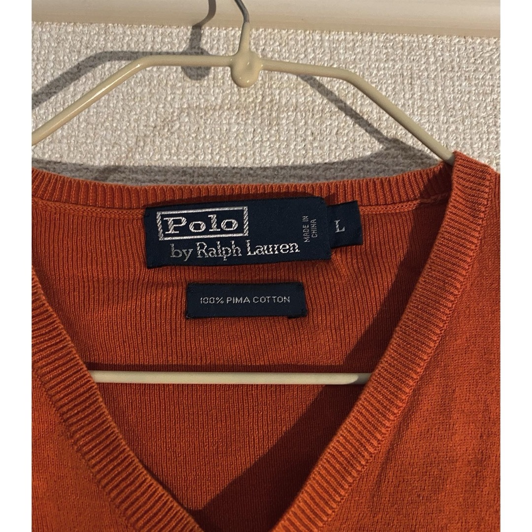 POLO RALPH LAUREN(ポロラルフローレン)のpolo ラルフローレン　ニット　オレンジ　古着 レディースのトップス(ニット/セーター)の商品写真