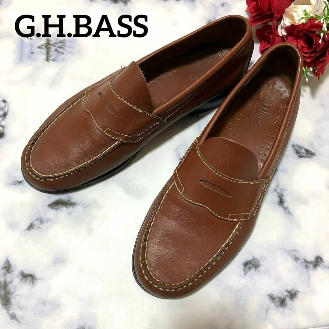 G.H.BASS(ジーエイチバス)の【極美品】G.H.BASS ペニーローファー　LOGAN ブラウン　レザー　26 メンズの靴/シューズ(ドレス/ビジネス)の商品写真