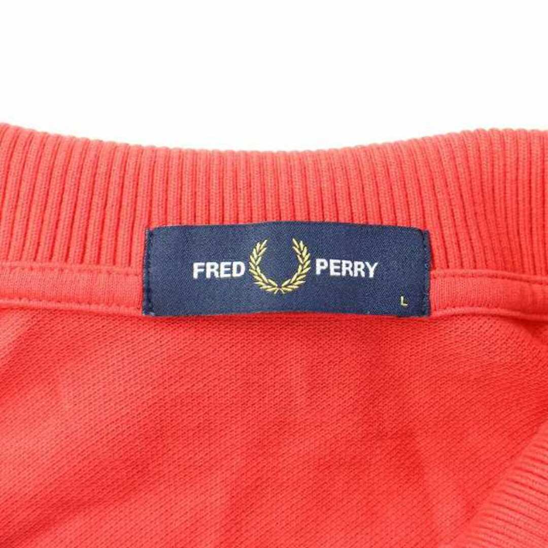 FRED PERRY(フレッドペリー)のFRED PERRY ポロシャツ 半袖 リブ 鹿の子 ロゴ 刺繍 L 赤 黒 メンズのトップス(ポロシャツ)の商品写真