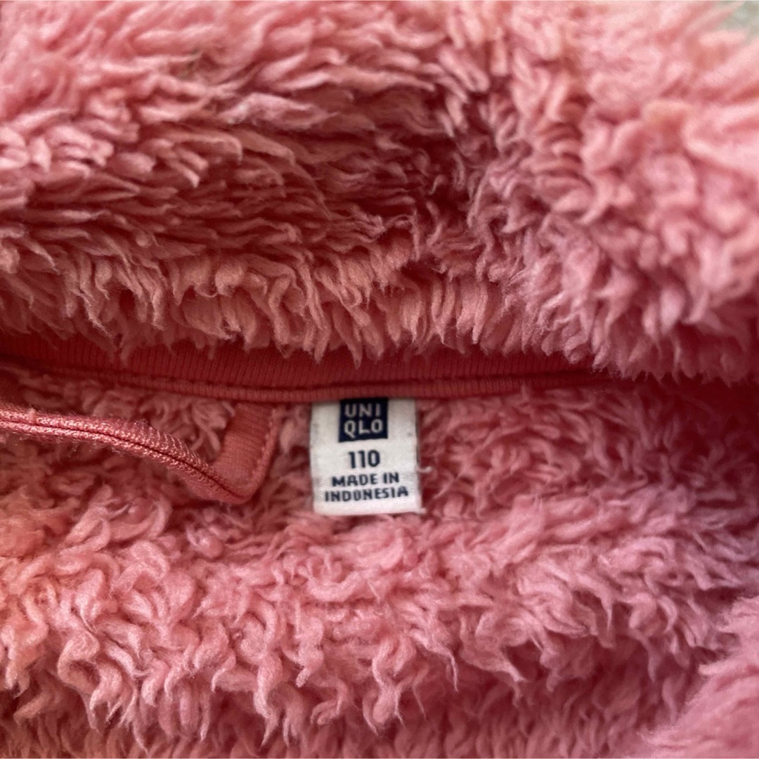 UNIQLO(ユニクロ)のユニクロ ファーリーフリースジャケット ピンク 110cm キッズ/ベビー/マタニティのキッズ服女の子用(90cm~)(ジャケット/上着)の商品写真