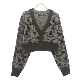 アベイシングエイプ(A BATHING APE)のA BATHING APE ア ベイシング エイプ 23AW ABC CAMO CROPPED KNIT CARDIGAN クロップドカモ カーディガン  グレー F(カーディガン)