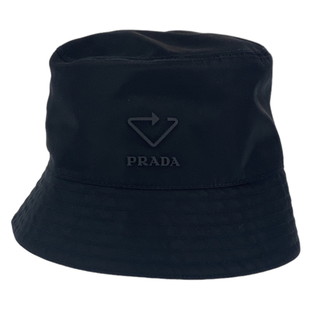 PRADA(プラダ)の超美品 PRADA プラダ リナイロン サイズS ブラック 黒 ナイロン ハット バケットハット レディース 404368 【中古】 レディースの帽子(ハット)の商品写真