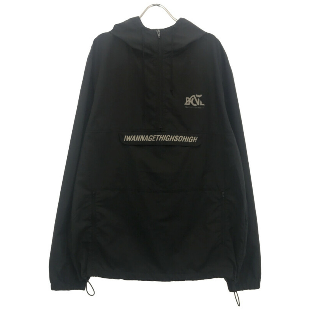 52cm身幅Back Channel バックチャンネル NYLON 3 LAYER ANORAK ナイロンアノラックパーカー ブラック XL