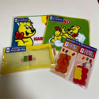 HARIBOくじ メッシュポーチ ミニタオル アクリルチャーム  5点セット(キャラクターグッズ)