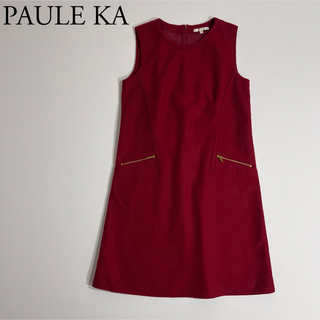 ポールカ(PAULE KA)の美品 定価9万　PAULE KA ポールカ　ドレス　Aラインワンピース　秋冬(ひざ丈ワンピース)