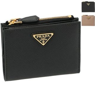 PRADA - プラダ PRADA 財布 二つ折り 三角ロゴ サフィアーノ PRADA - プラダ PRADA 財布 二つ折り 三角ロゴ サフィアーノ