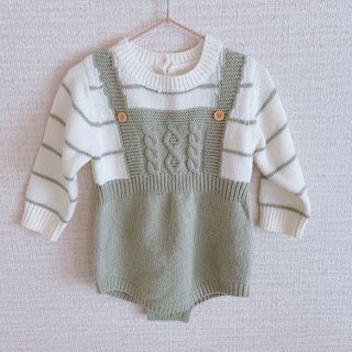 シーイン(SHEIN)のベビーロンパース　ニット　ボディースーツ12-18M(ロンパース)