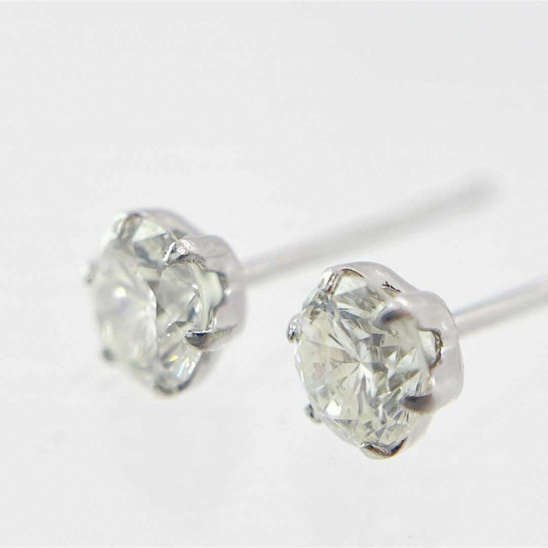 重量天然ダイヤモンド 計0.458ct  pt900 6本爪  一粒スタッドピアス