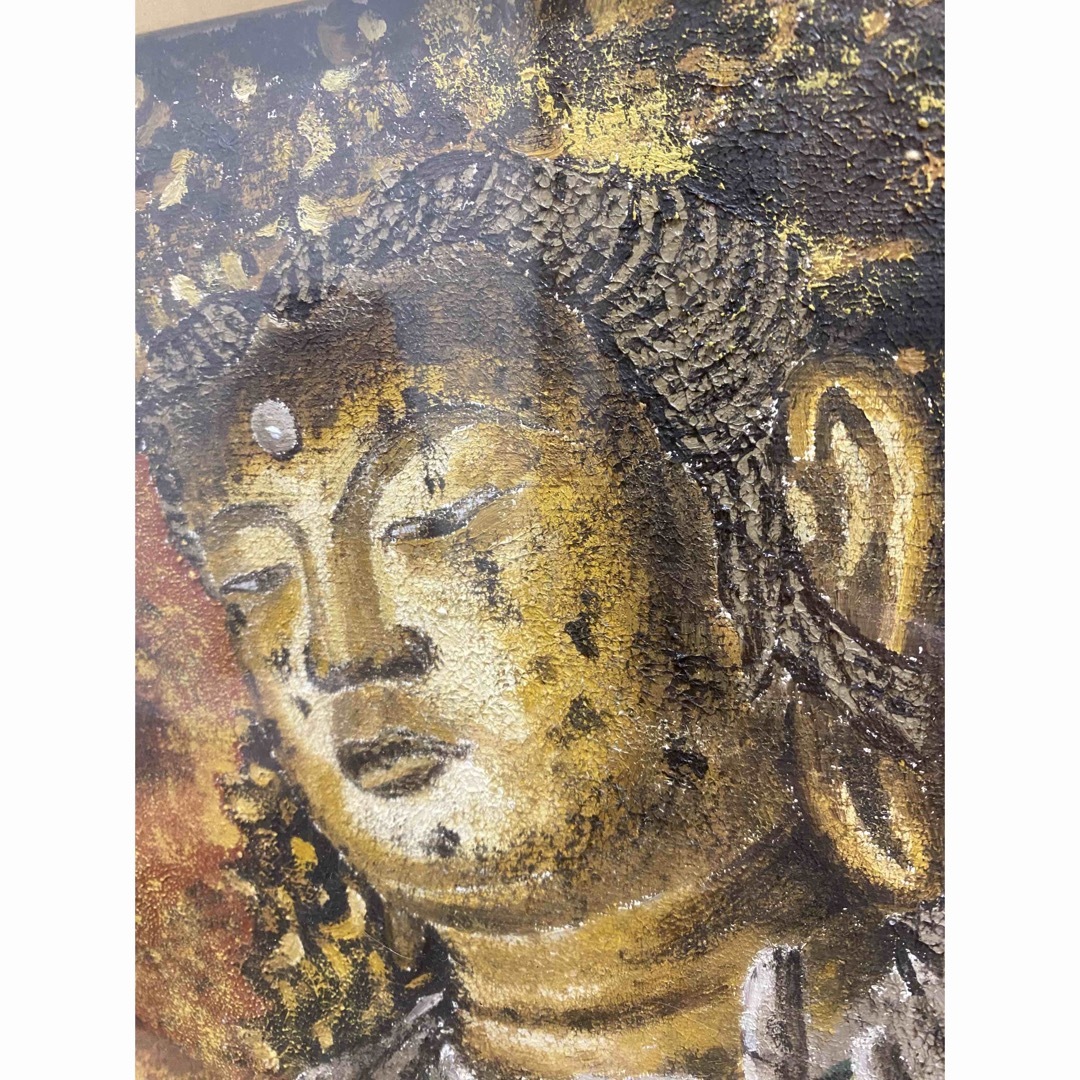 弥勒菩薩　山田郡司作　仏画　油絵 エンタメ/ホビーの美術品/アンティーク(絵画/タペストリー)の商品写真