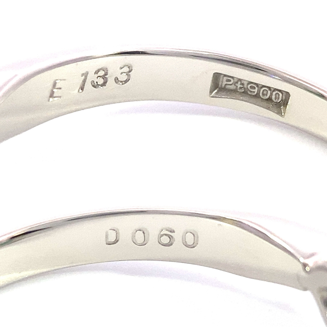 【JC5240】Pt900 天然エメラルド ダイヤモンド リング レディースのアクセサリー(リング(指輪))の商品写真