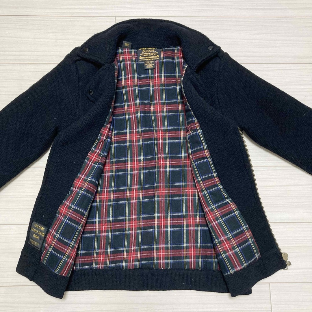 SCOTCH & SODA(スコッチアンドソーダ)の良品■SCOTCH & SODA■肉厚ニット ダブル ライダース ジャケット メンズのジャケット/アウター(ライダースジャケット)の商品写真